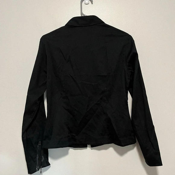 Anne Fontaine Vintage Black Paneled Zip Front Collared Blouse Size 2 - Picture 5 of 7